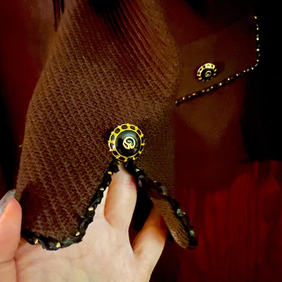 St. John blazer dark brown gold and black - Picture 3 of 3